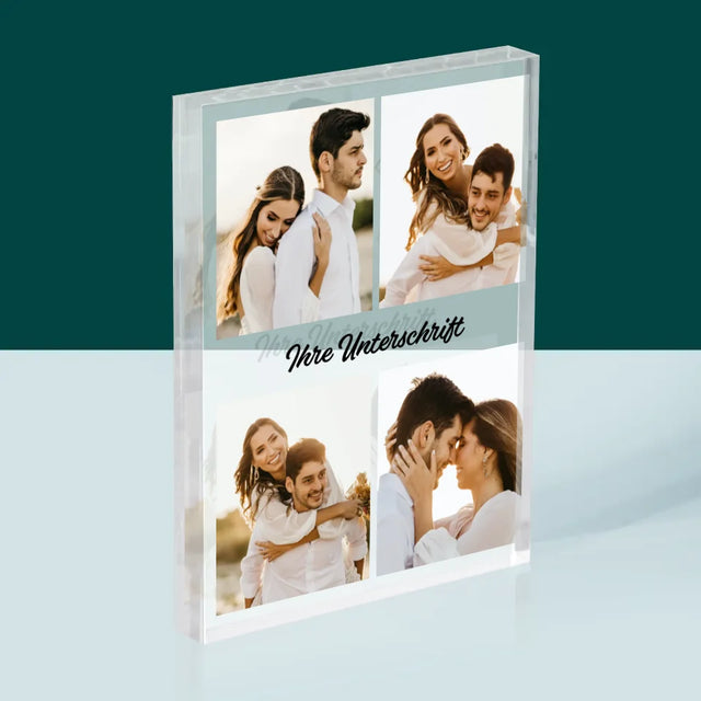 Fotocollage: 4 Fotos Und Unterschrift - Acrylblock