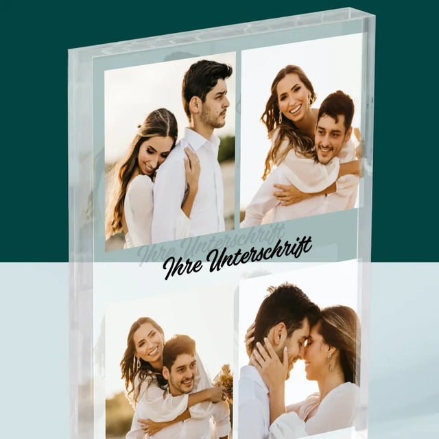 Fotocollage: 4 Fotos Und Unterschrift - Acrylblock
