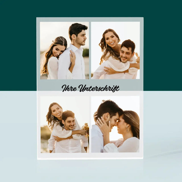 Fotocollage: 4 Fotos Und Unterschrift - Acrylblock