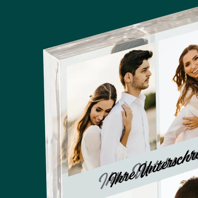 Fotocollage: 4 Fotos Und Unterschrift - Acrylblock