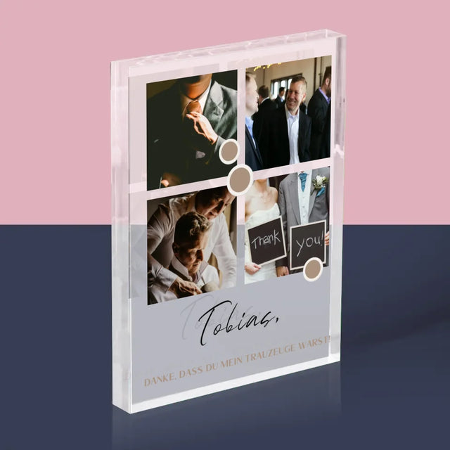Fotocollage: Danke - Acrylblock