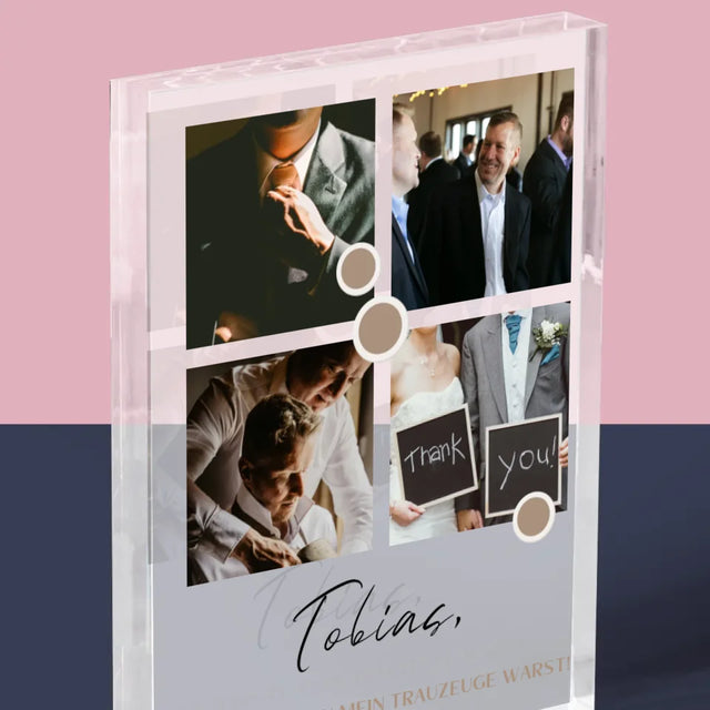 Fotocollage: Danke - Acrylblock