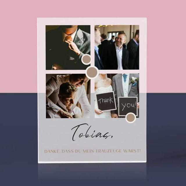 Fotocollage: Danke - Acrylblock