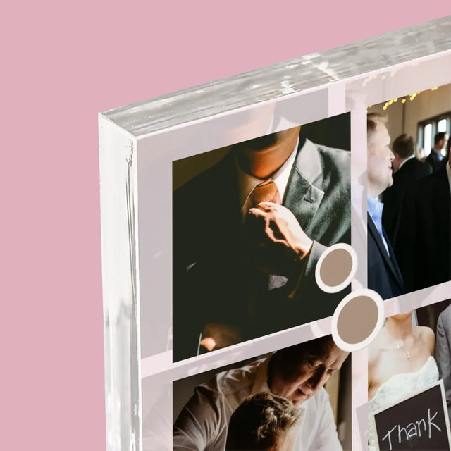 Fotocollage: Danke - Acrylblock