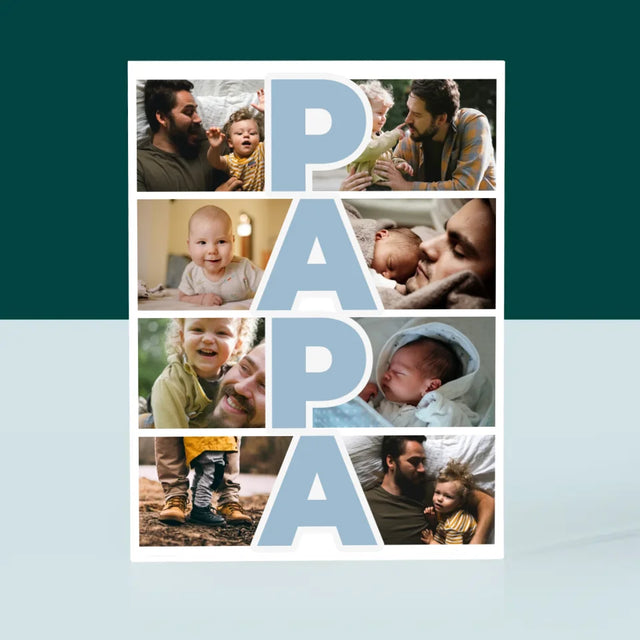 Fotocollage: Aufschrift Papa - Acrylblock