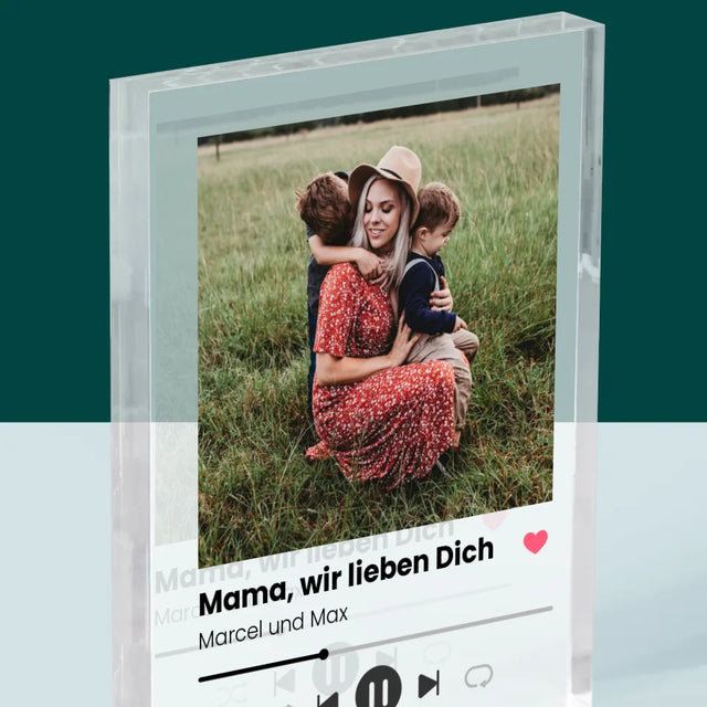 Foto Und Unterschrift: Mama, Wir Lieben Dich - Acrylblock