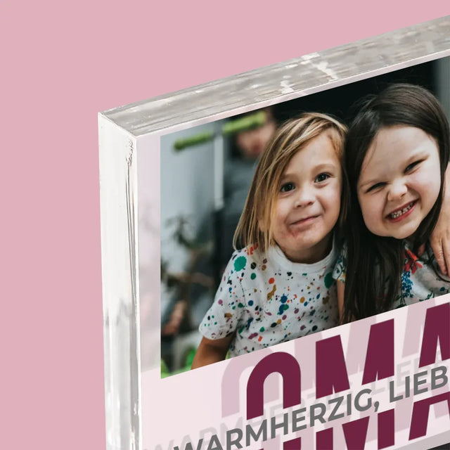 Fotocollage: Oma - Acrylblock