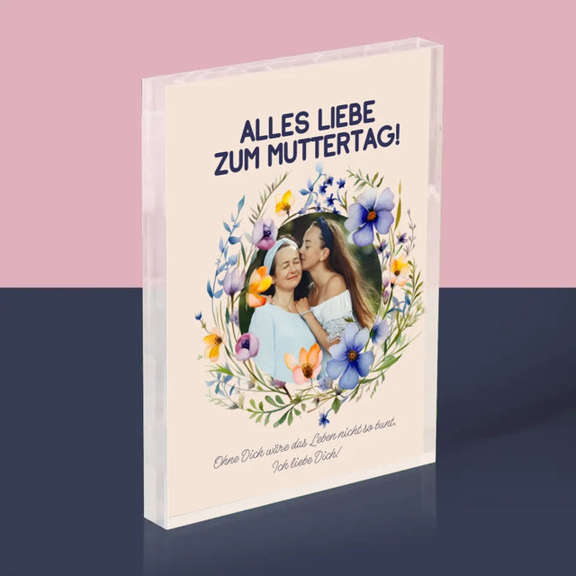 Foto Und Unterschrift: Alles Liebe Zum Muttertag - Acrylblock