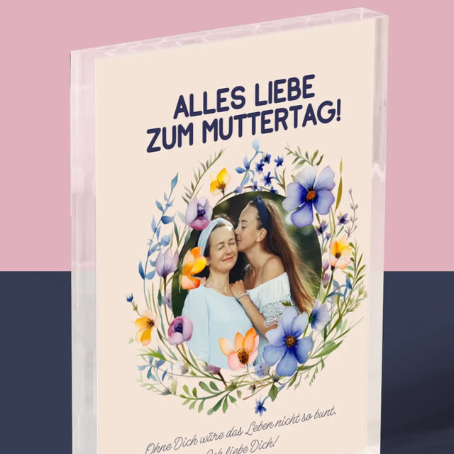 Foto Und Unterschrift: Alles Liebe Zum Muttertag - Acrylblock