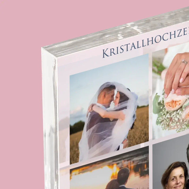 Fotocollage: 15 Jahre Zusammen - Acrylblock