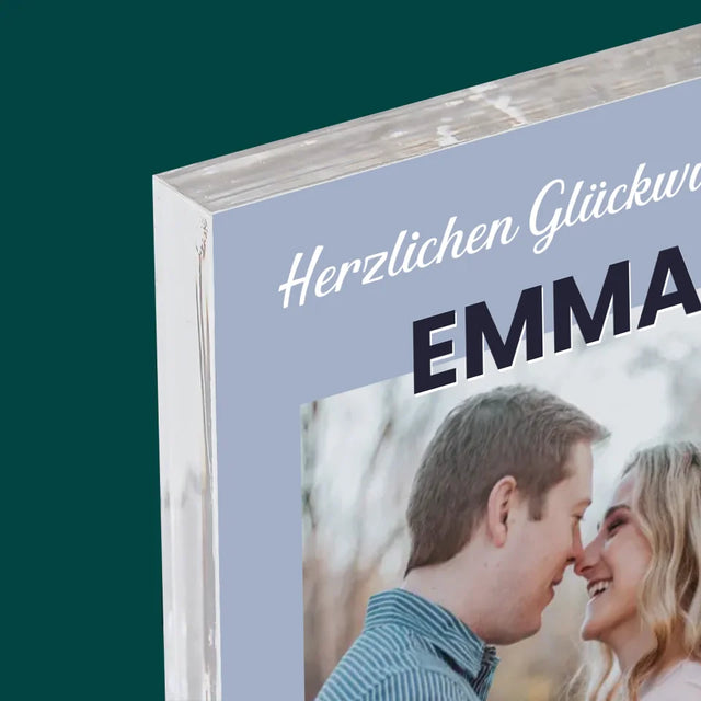 Foto Und Unterschrift: Glückwünsche Zur Hochzeit - Acrylblock
