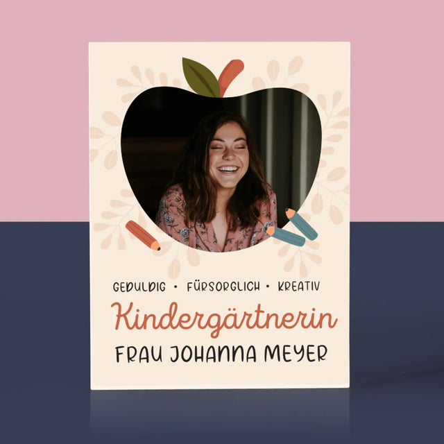 Foto Und Unterschrift: Kindergärtnerin - Acrylblock