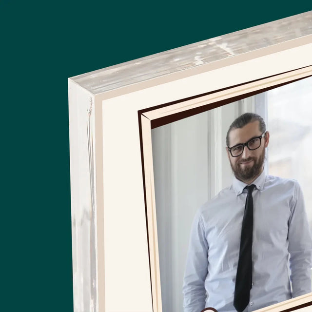 Foto Und Unterschrift: Lehrer Mit Klasse - Acrylblock