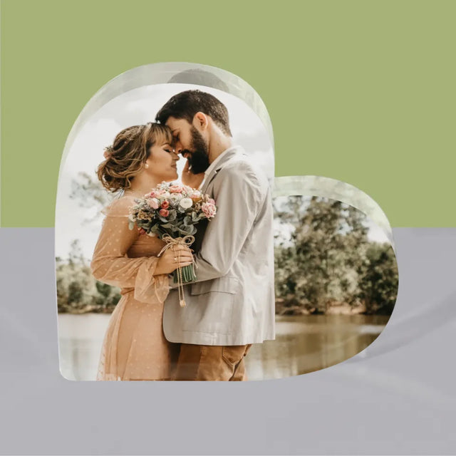 Foto Und Unterschrift: Ihr Foto - Acrylblock Herz