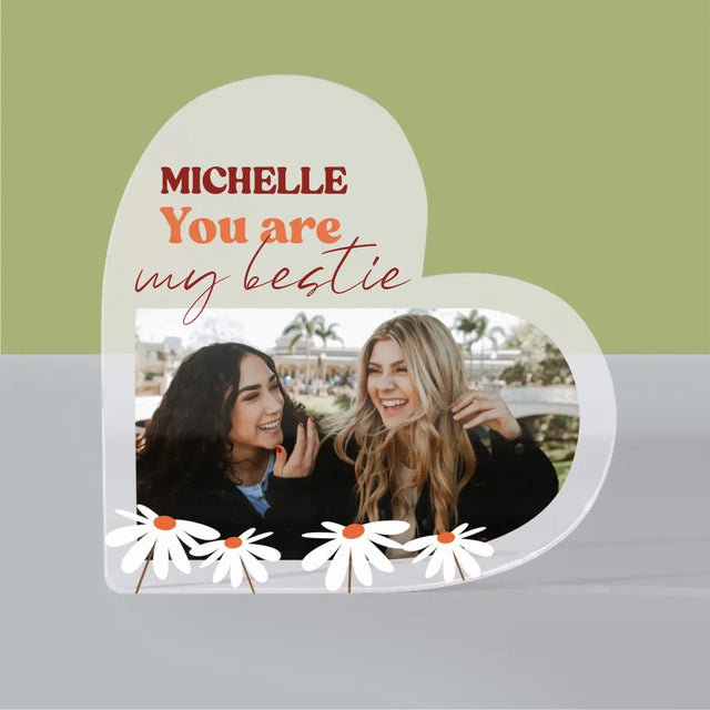 Fotocollage: Besties - Acrylblock Herz