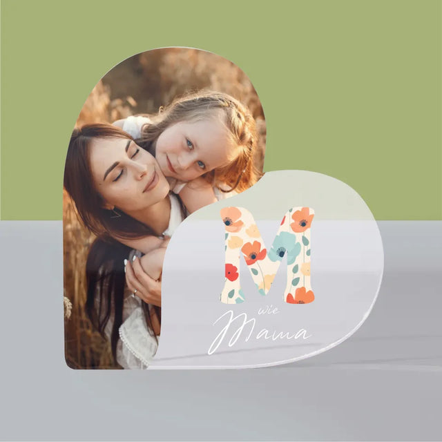 Fotocollage: M Wie Mama - Acrylblock Herz