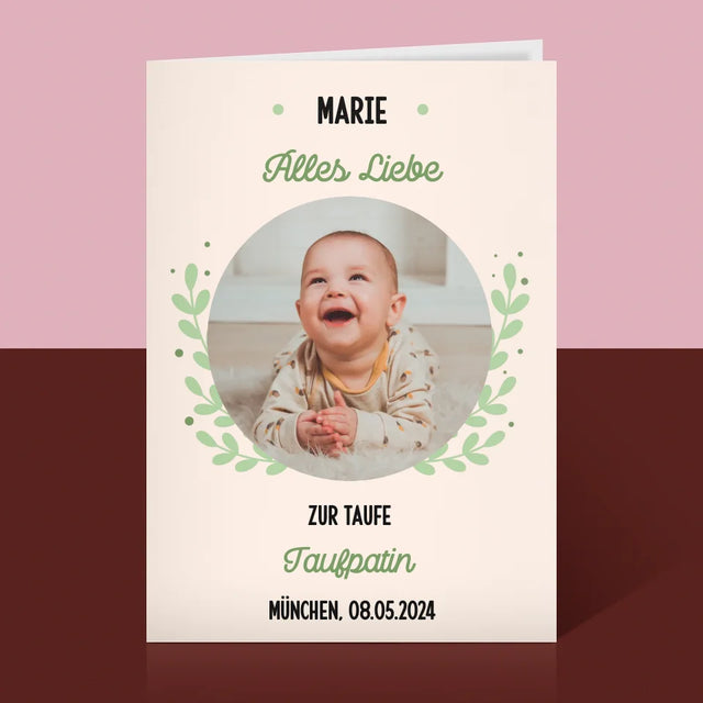 Foto Und Unterschrift: Zur Taufe - Glückwunschkarte
