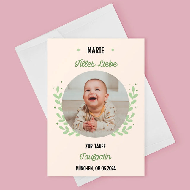 Foto Und Unterschrift: Zur Taufe - Glückwunschkarte