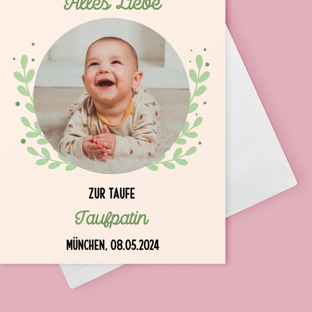 Foto Und Unterschrift: Zur Taufe - Glückwunschkarte