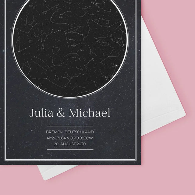 Sternkarte: Sternkarte: Verliebte - Glückwunschkarte