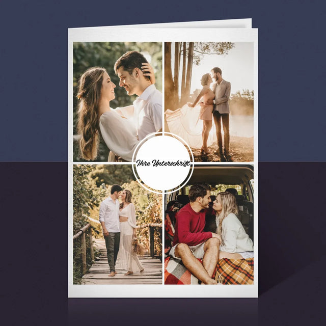 Fotocollage: 4 Fotos - Glückwunschkarte