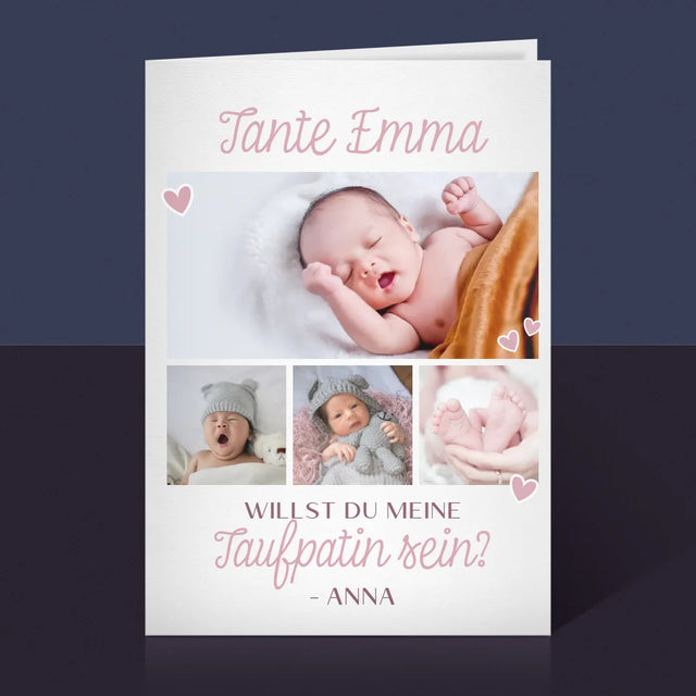 Fotocollage: Willst Du Meine Taufpatin Sein? - Glückwunschkarte