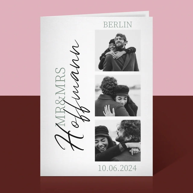 Fotocollage: Mr&Mrs Hochzeit - Glückwunschkarte