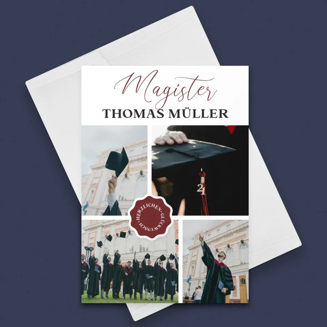 Fotocollage: Magister - Glückwunschkarte