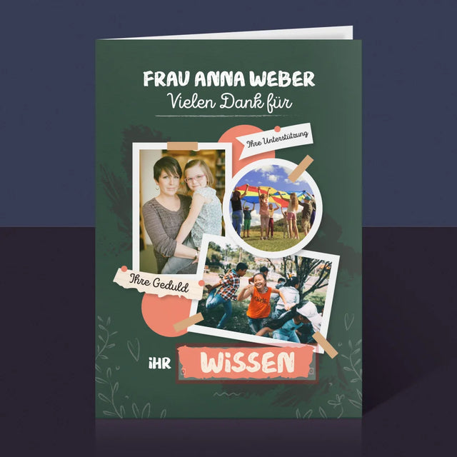 Fotocollage: Vielen Dank Für Ihr Wissen - Glückwunschkarte