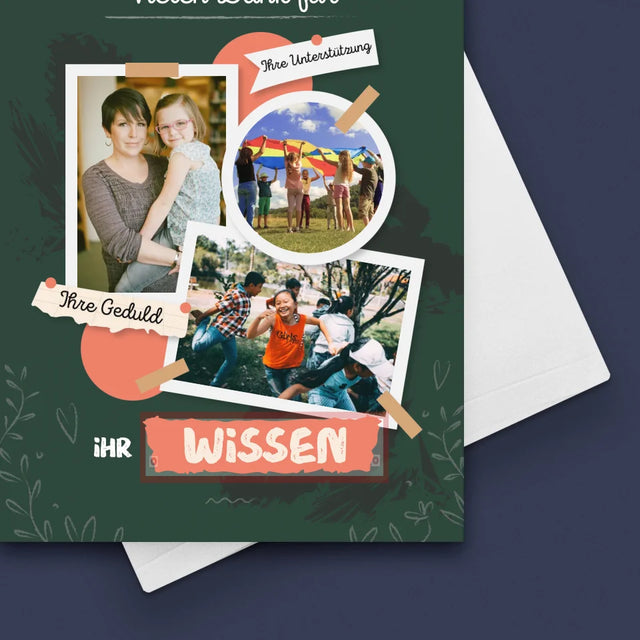 Fotocollage: Vielen Dank Für Ihr Wissen - Glückwunschkarte