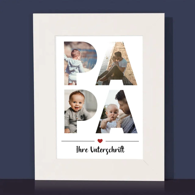 Buchstaben-Collage: Papa - Bilderrahmen