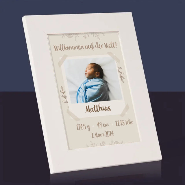 Geburtsdatum: Geburtsdatum Blätter - Bilderrahmen