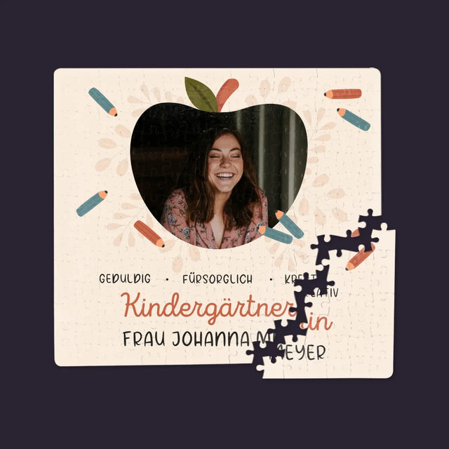 Foto Und Unterschrift: Kindergärtnerin - Puzzle