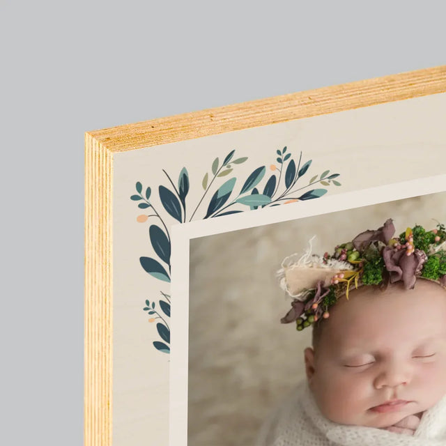 Geburtsdatum: Geburtsdatum Blumen - Druck Auf Holz