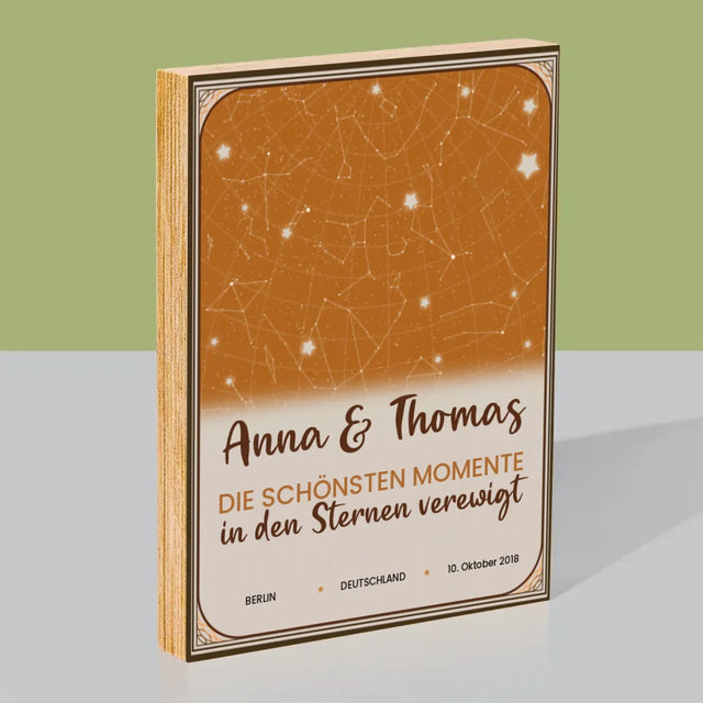 Sternkarte: Sternkarte: Die Schönsten Momente - Druck Auf Holz