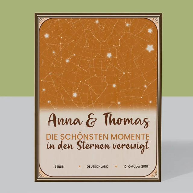 Sternkarte: Sternkarte: Die Schönsten Momente - Druck Auf Holz