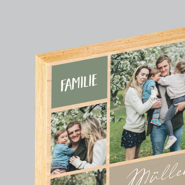 Fotocollage: Familie - Druck Auf Holz