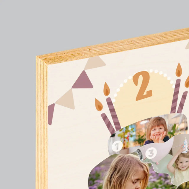 Form-Collage: Geburtstagstorte - Druck Auf Holz