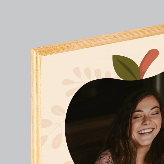 Foto Und Unterschrift: Kindergärtnerin - Druck Auf Holz