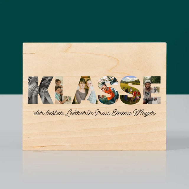 Buchstaben-Collage: Klasse - Druck Auf Holz