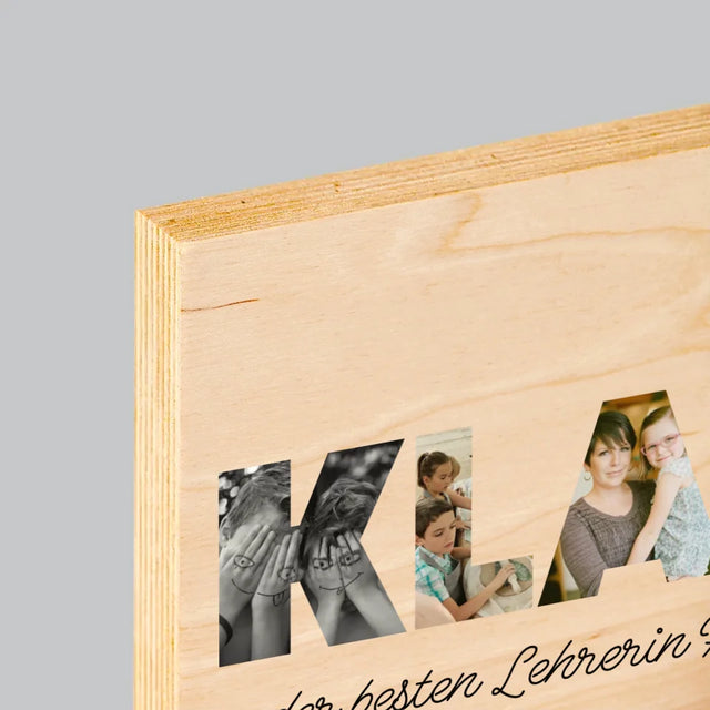 Buchstaben-Collage: Klasse - Druck Auf Holz