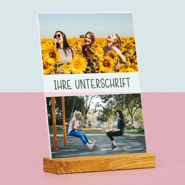Fotocollage: 2 Fotos Und Unterschrift - Druck Auf Acrylglas