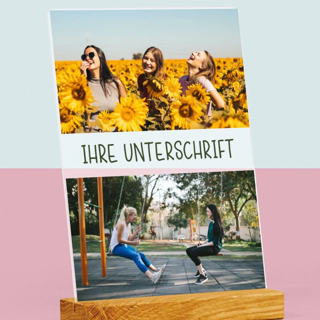 Fotocollage: 2 Fotos Und Unterschrift - Druck Auf Acrylglas