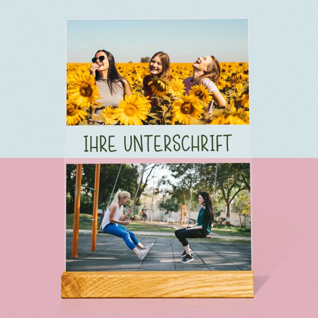 Fotocollage: 2 Fotos Und Unterschrift - Druck Auf Acrylglas