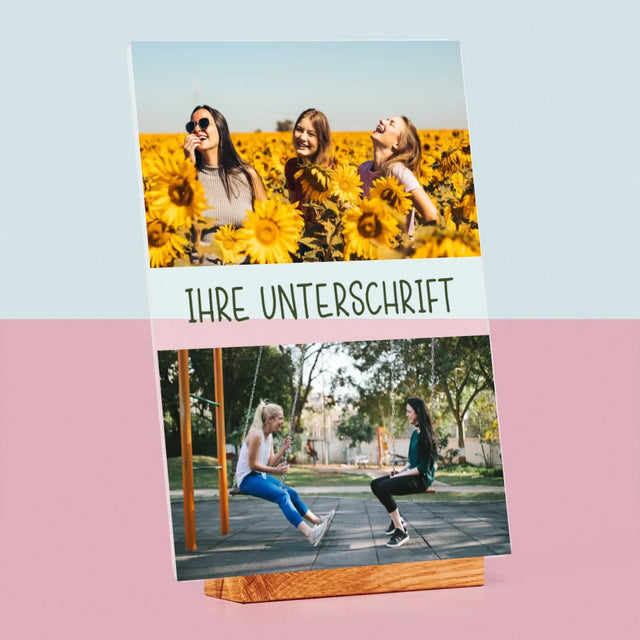 Fotocollage: 2 Fotos Und Unterschrift - Druck Auf Acrylglas