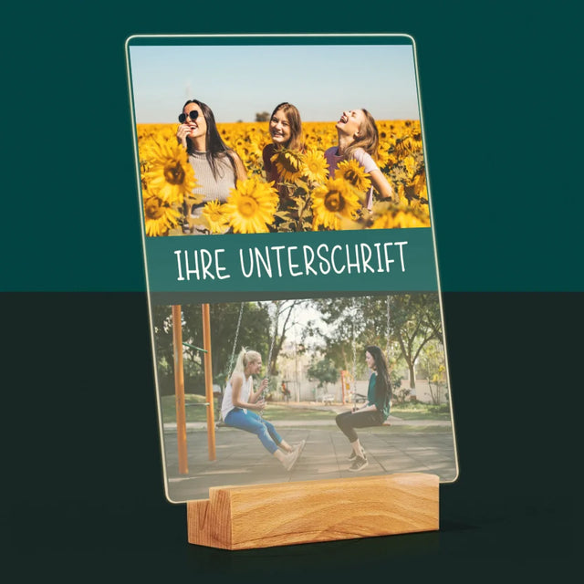 Fotocollage: 2 Fotos Und Unterschrift - Druck Auf Acrylglas