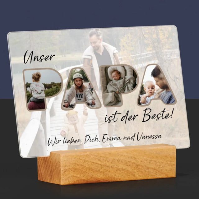 Buchstaben-Collage: Unser Papa Ist Der Beste - Druck Auf Acrylglas