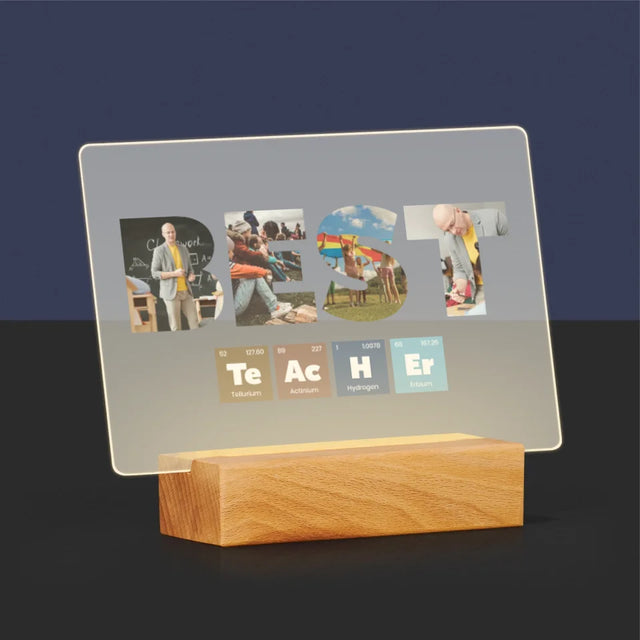 Buchstaben-Collage: Best Teacher Elemente - Druck Auf Acrylglas