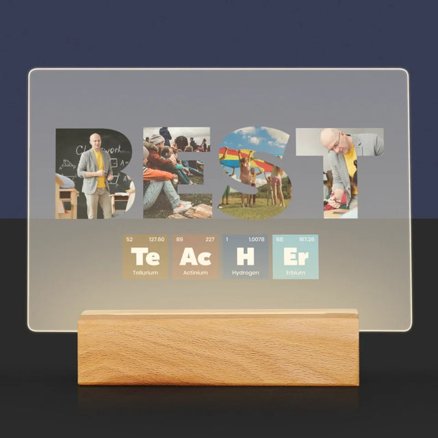 Buchstaben-Collage: Best Teacher Elemente - Druck Auf Acrylglas