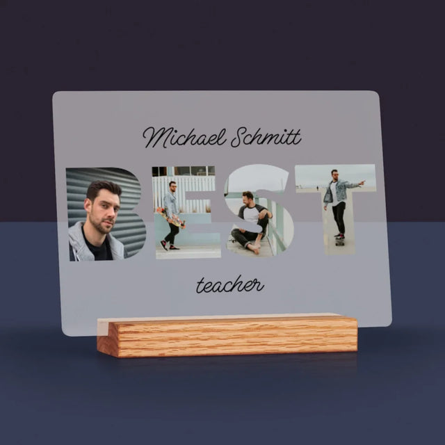 Buchstaben-Collage: Best Teacher - Druck Auf Acrylglas
